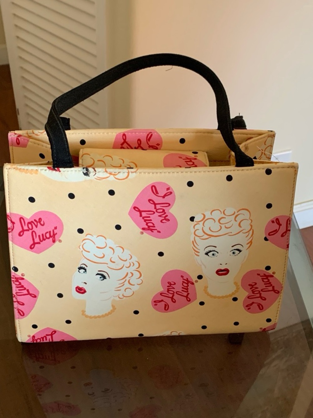 Authentic 'I Love Lucy' Cream and Pink Tote Bag